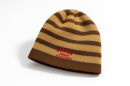 GOODBAI athletic Embroidered color-blocking striped knit beanie