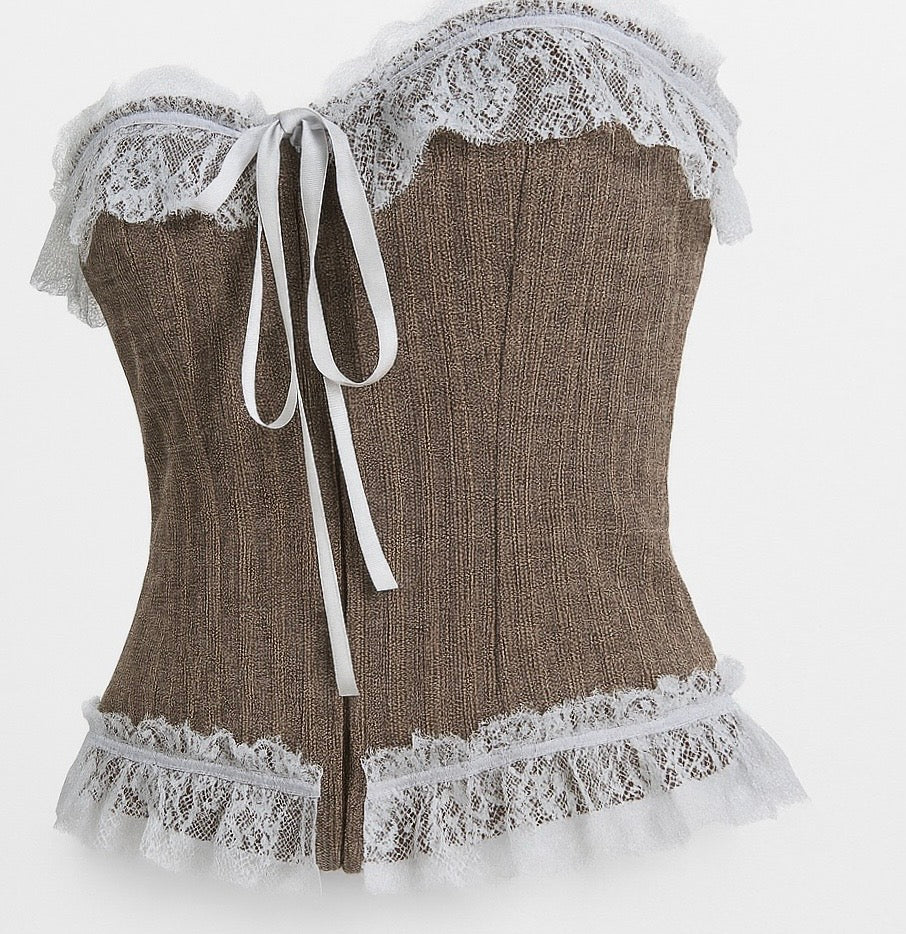 Sexy Lace-Trim Backless Off-Shoulder Top