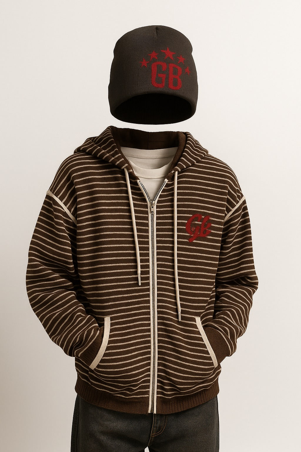 GOODBAI GB Star logo Jacquard knit hat