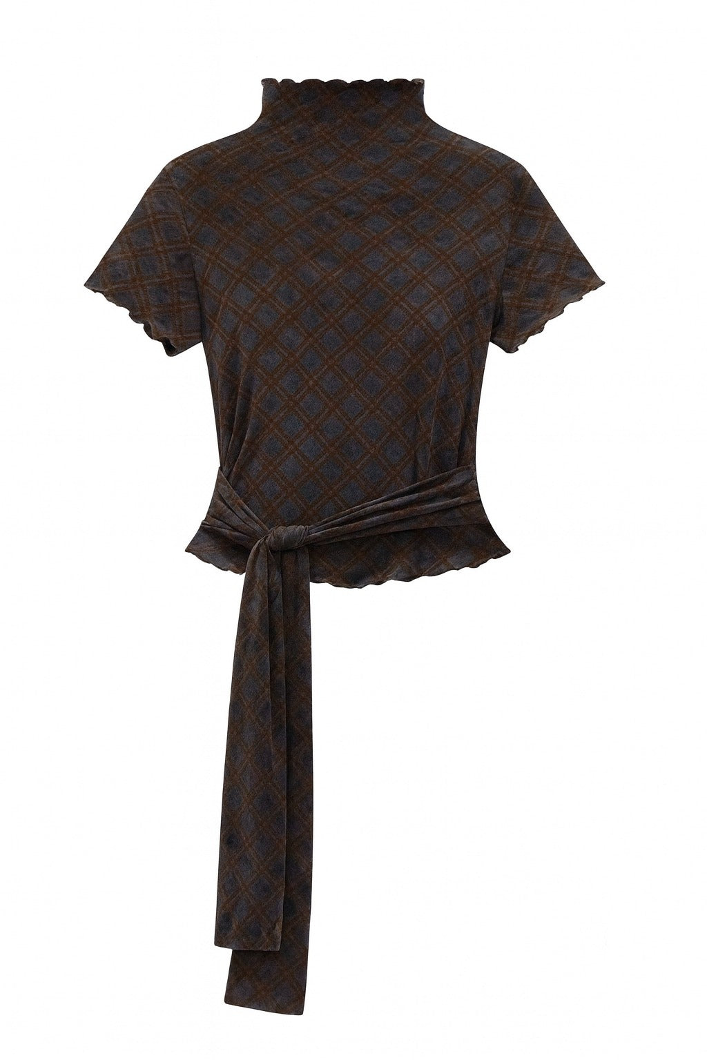 Contrast Trim High-Neck Slim Fit T-Shirt