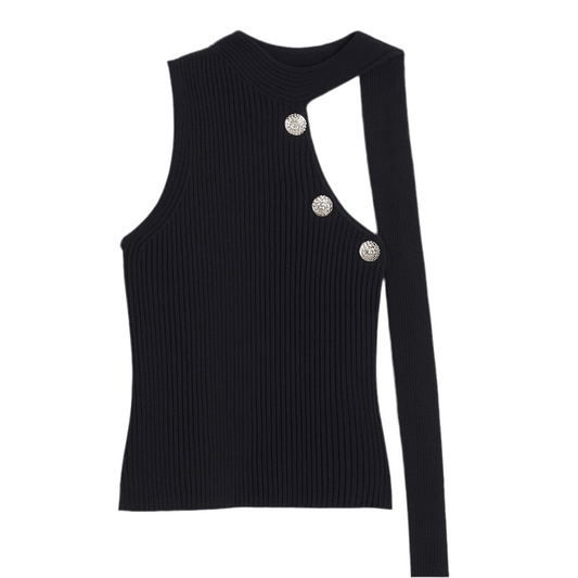 Off-Shoulder Strap Knit Top