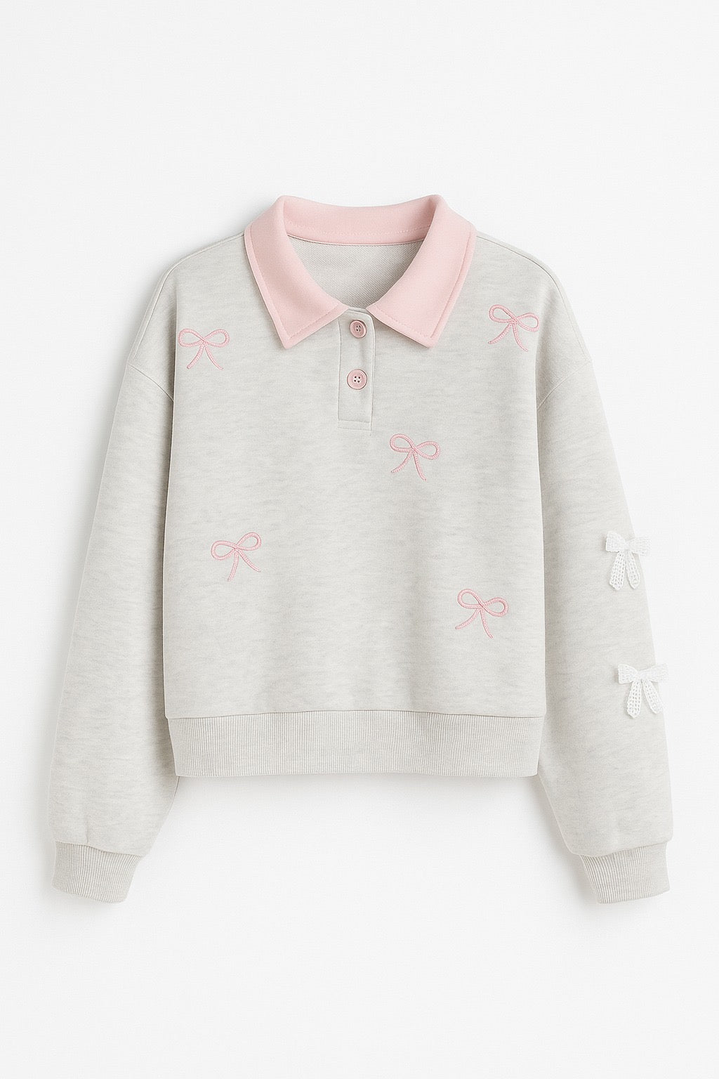 Sweet Bloom Embroidered Polo Top