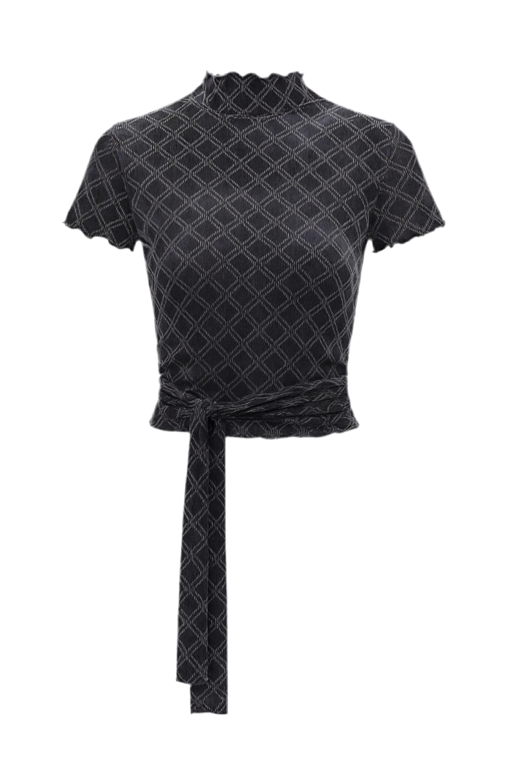 Contrast Trim High-Neck Slim Fit T-Shirt