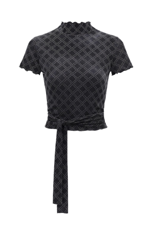 Contrast Trim High-Neck Slim Fit T-Shirt