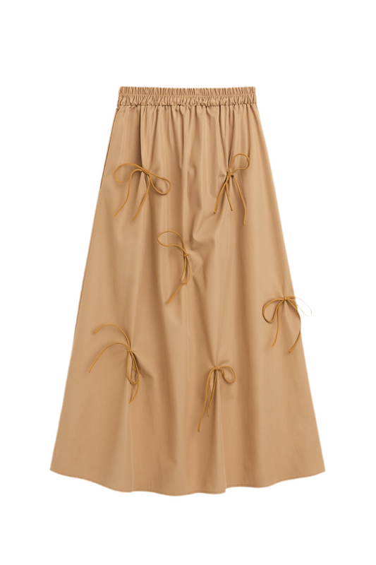 Nurtureone Slim Silhouette Bow Swing Skirt