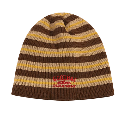 GOODBAI athletic Embroidered color-blocking striped knit beanie