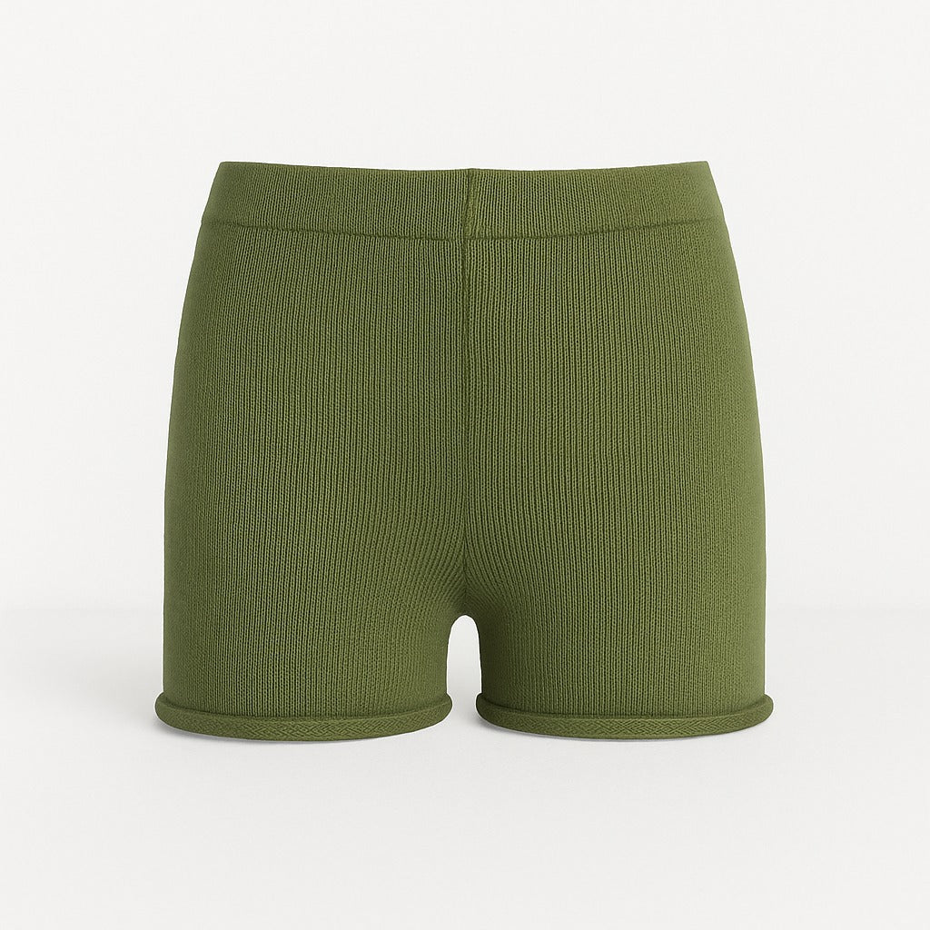 High-Stretch Slim Knit Shorts