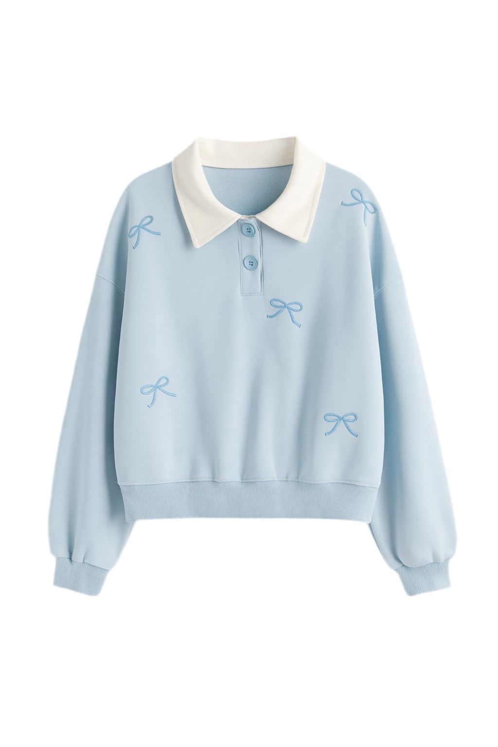 Sweet Bloom Embroidered Polo Top