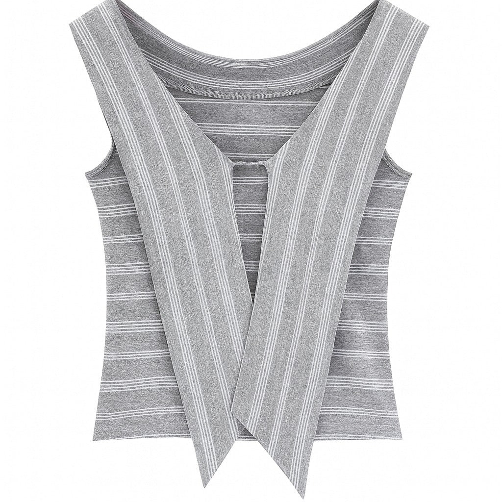 Striped Multi-Wear Backless Off-Shoulder Top