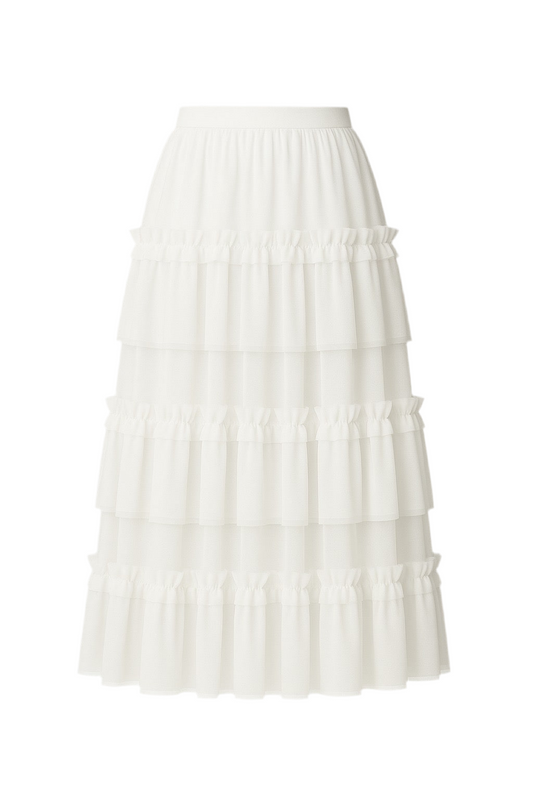 Forever21 High-Waisted Gray A-Line Tulle Skirt with French Lace Accents